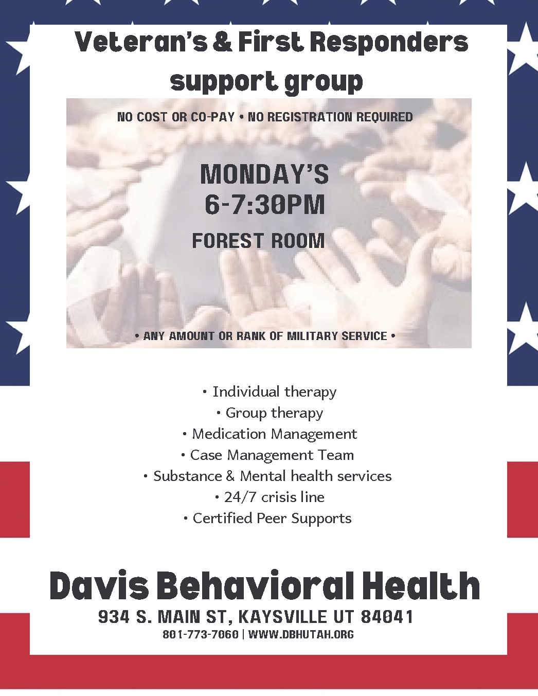 Veterans and First Responders Support Group Flyer