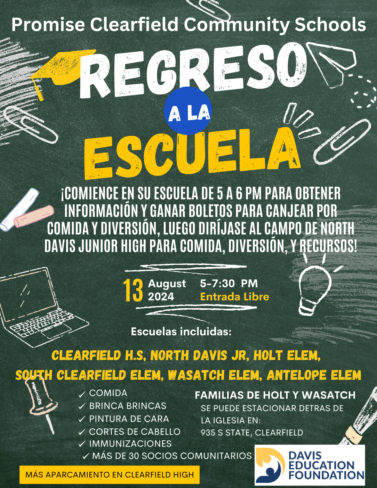 Back to School Event for Families in Clearfield Area - Espanol