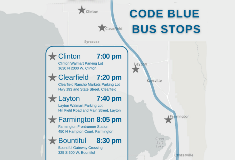 Code Blue Bus Stops - Clinton, Clearfield, Layton, Farmington, Bountiful